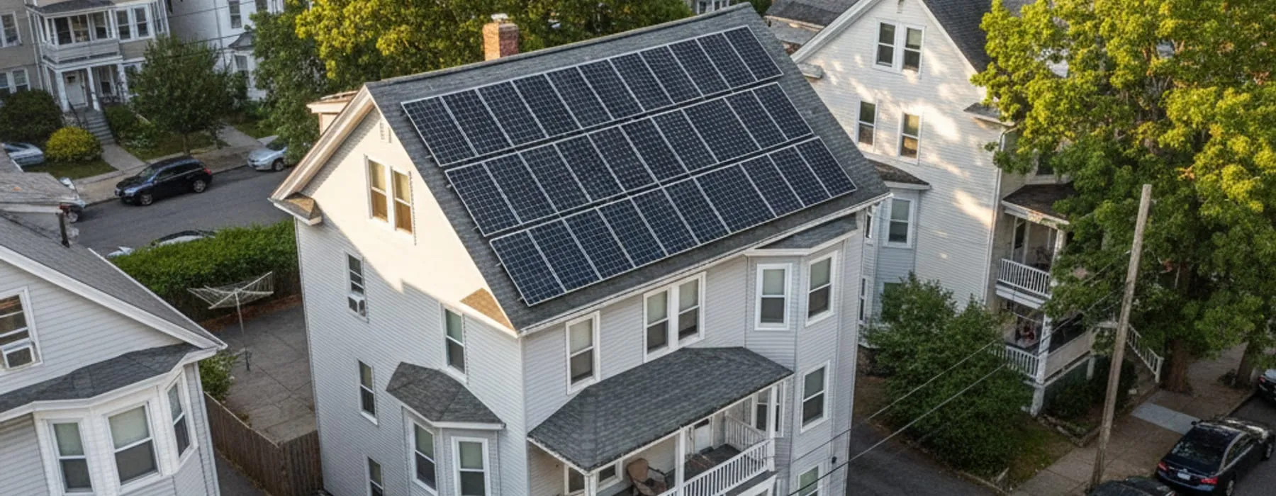 Solar panels on roof