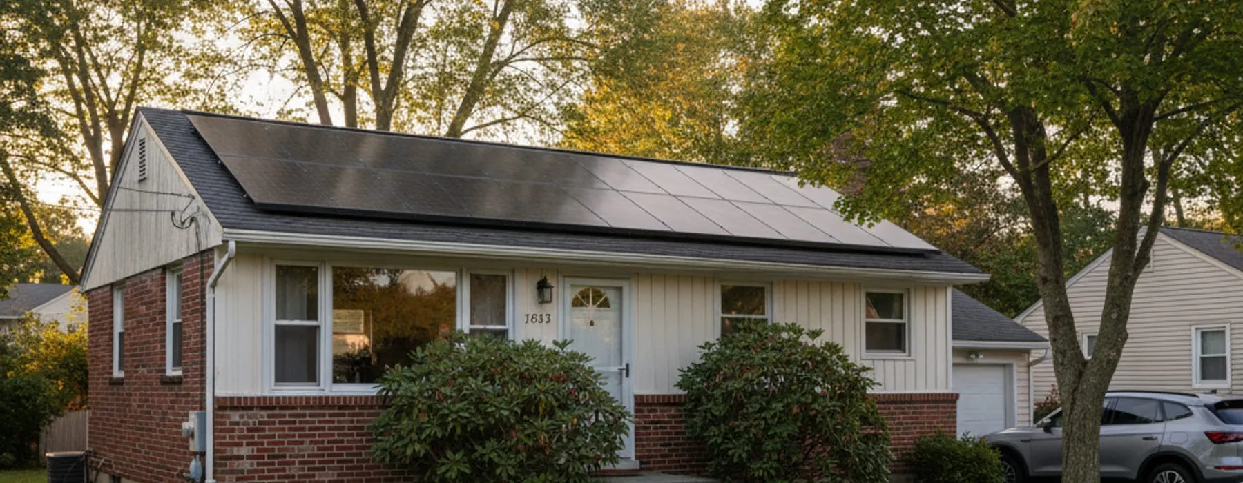 Solar panels on roof