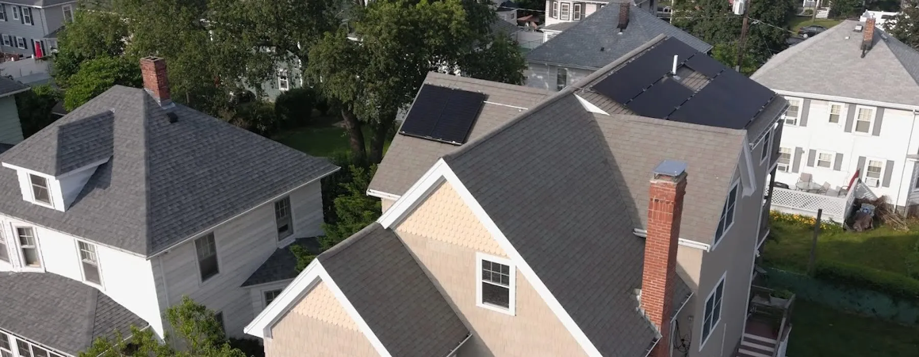 Solar panels on roof